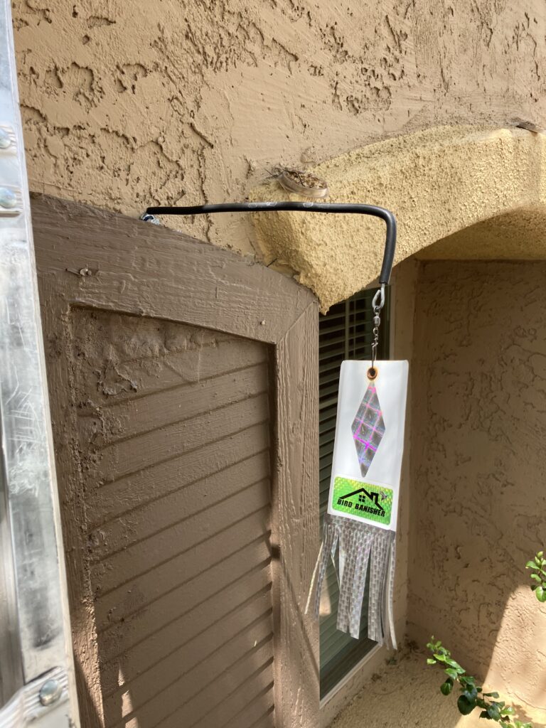 Bird deterrents close up
