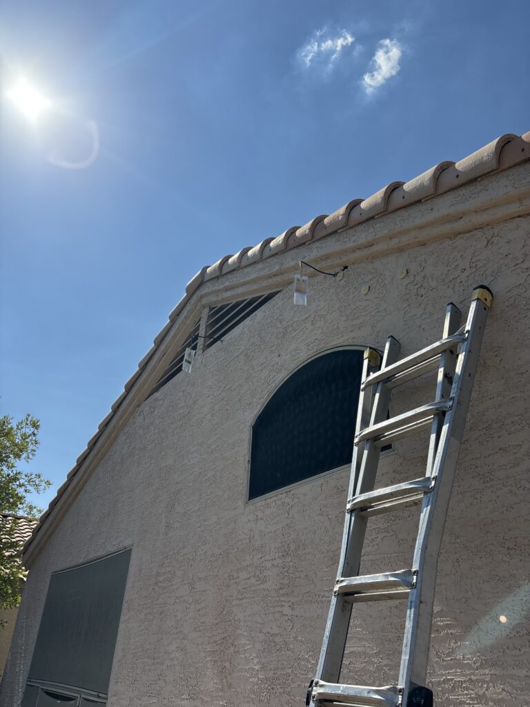 Bird deterrents on house