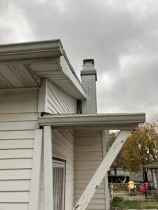 Squirrel holes near gutter Chicago