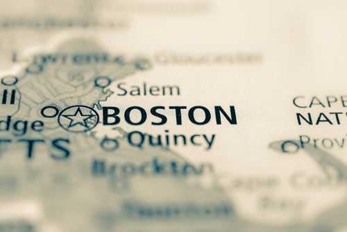 map showing boston
