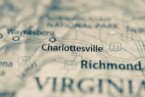 map showing charlottesville