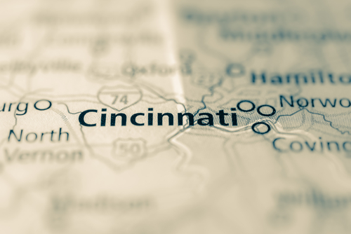 map showing cincinnati