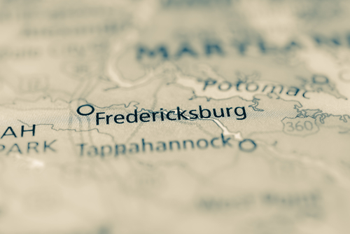 map showing fredericksburg