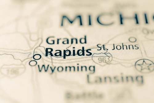 map showing grand rapids