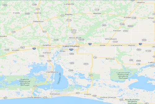Map showing Lake Charles