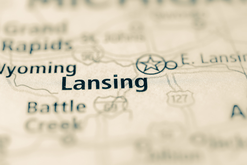 map showing lansing