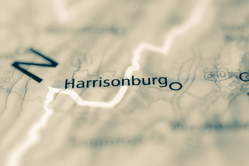 map showing harrisonburg