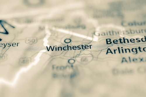 map showing winchester