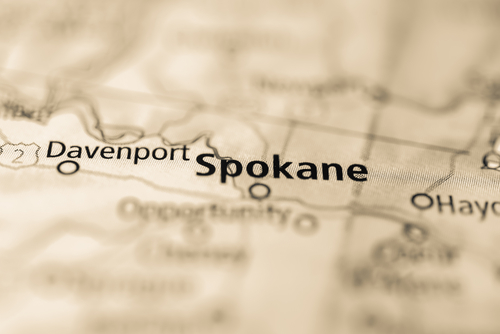 map showing spokane
