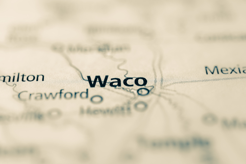 Map showing Waco, TX