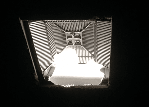 squirrel damage roof vent interior rectangle